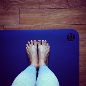 feet on yoga mat